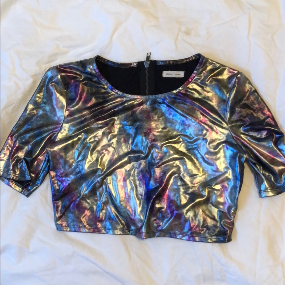 Metallic 80’s Crop Top Rave